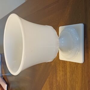 Vintage E.O. Brody Co Milk Glass Pedestal Urn Vase Planter Dish